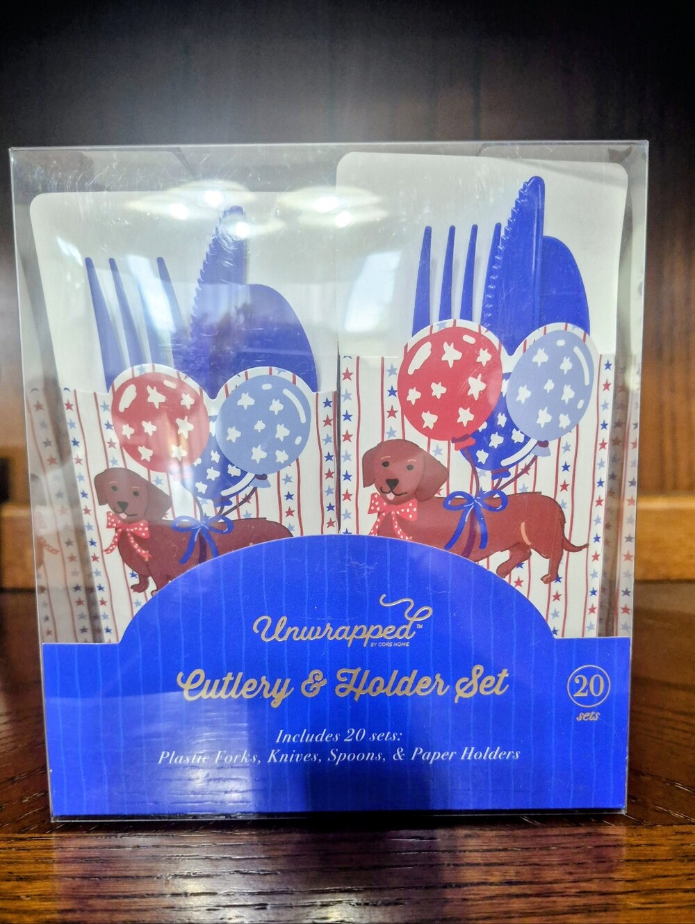 20pcs Dashund Cutlery & Holder Set